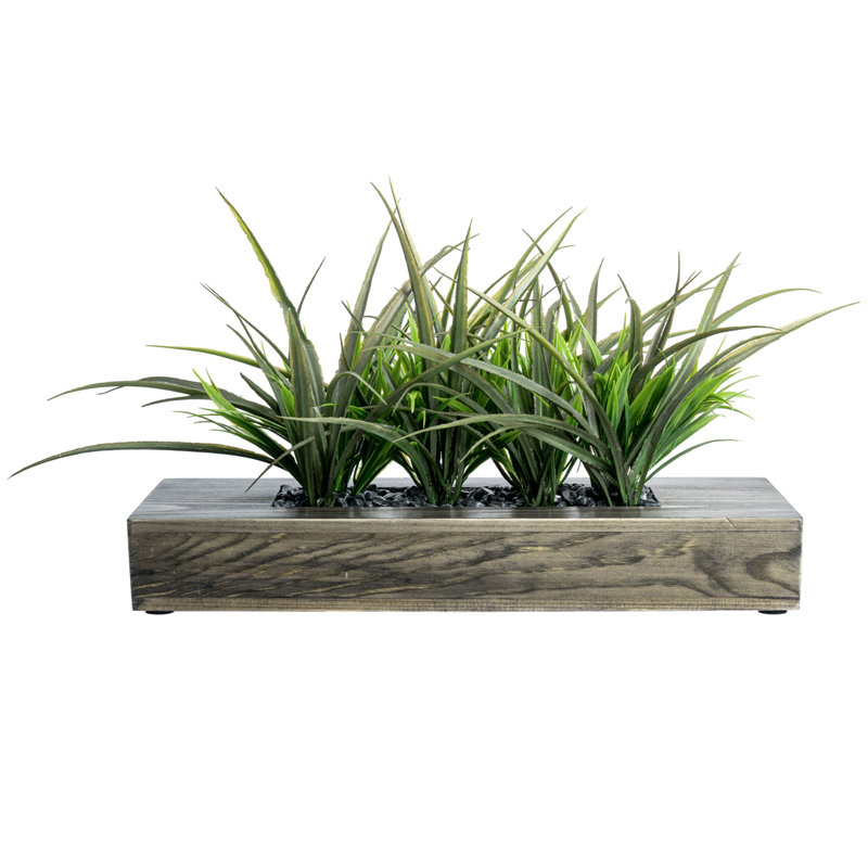 Faux plantes artificielles en boîte en bois