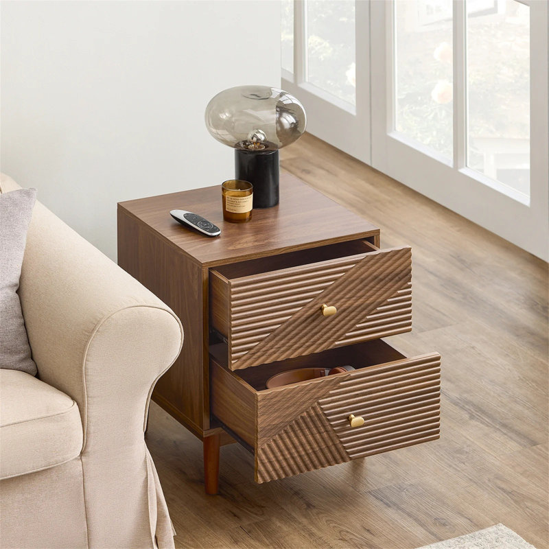45cm W Manufactured Wood Bedside Table