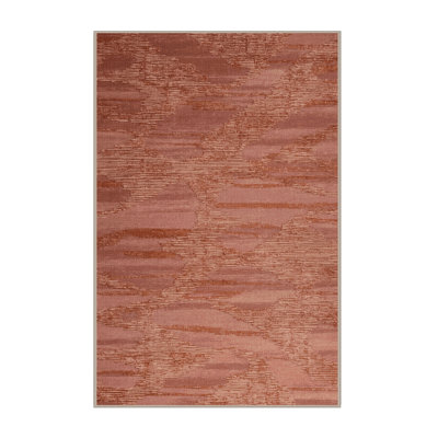 Machine Washable Abstract Brown Area Rug