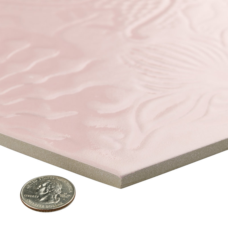 Gaudi Lux Hex 9" x 10" Porcelain Patterned Wall & Floor Tile, Rose