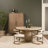 Sorrano 59" Botticino Marble Round W/ Fluted Base Dining Table