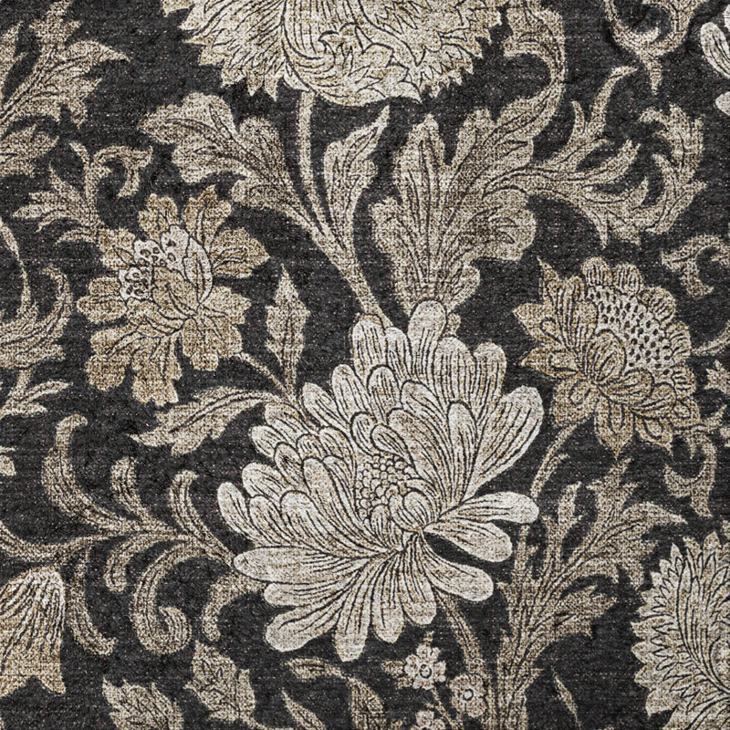 Tapis à poil long de qualité supérieure lavable à la machine ADS677, 3 pi x 5 pi, Noir