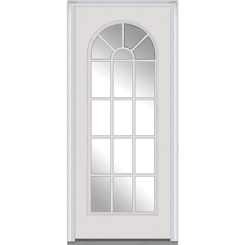 Portes d'entrée avant en fibre de verre Smooth Full Lite, Droite / vers l'intérieur, H 81,75 po x l 36 po x P 4,56 po