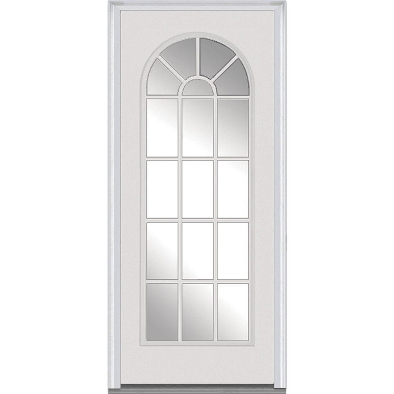 Portes d'entrée pré-montées en acier Full Lite, H 81,75 po x l 36 po x P 4,56 po, S'ouvre à gauche vers l'intérieur