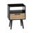15.75" Rattan End Table With  Drawer And Solid Wood Legs, Modern Nightstand, Side Table For Living Room, Bedroom-445435543
