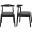 Ensemble de 2 chaises de salle à manger tissées à la main avec cadre en chêne massif et siège tissé à la main pour le salon-563775344