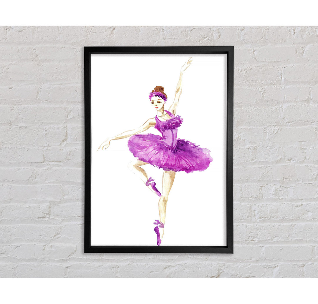 Lila Ballerina 4 - Einzelner Bilderrahmen Kunstdrucke auf Leinwand