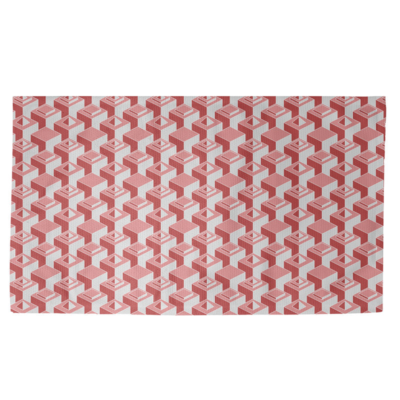 Tapis décoratif de gratte-ciels rouges, Rectangle 2 pi x 3 pi