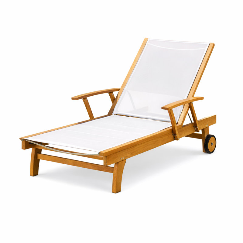 Chaise longue simple inclinable 30,8 po Maximilian, Blanc