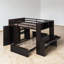 Lit superposé en forme de L avec bureau intégré et garde-robe-791705998-791705999