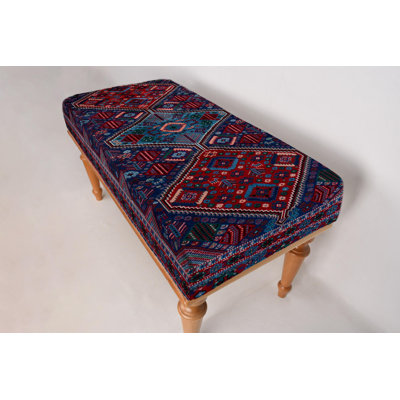 Footstool Bench, Hallway Bench, Ottoman Bench, Upholstered Bench, Turkish Rug Bench, Kilim Bench, Home Decor Bench, Handmade Bench