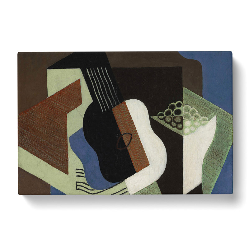 Guitar And Dish by Juan Gris - Wrapped Canvas Painting, 35cm H x 50cm W x 3cm D
