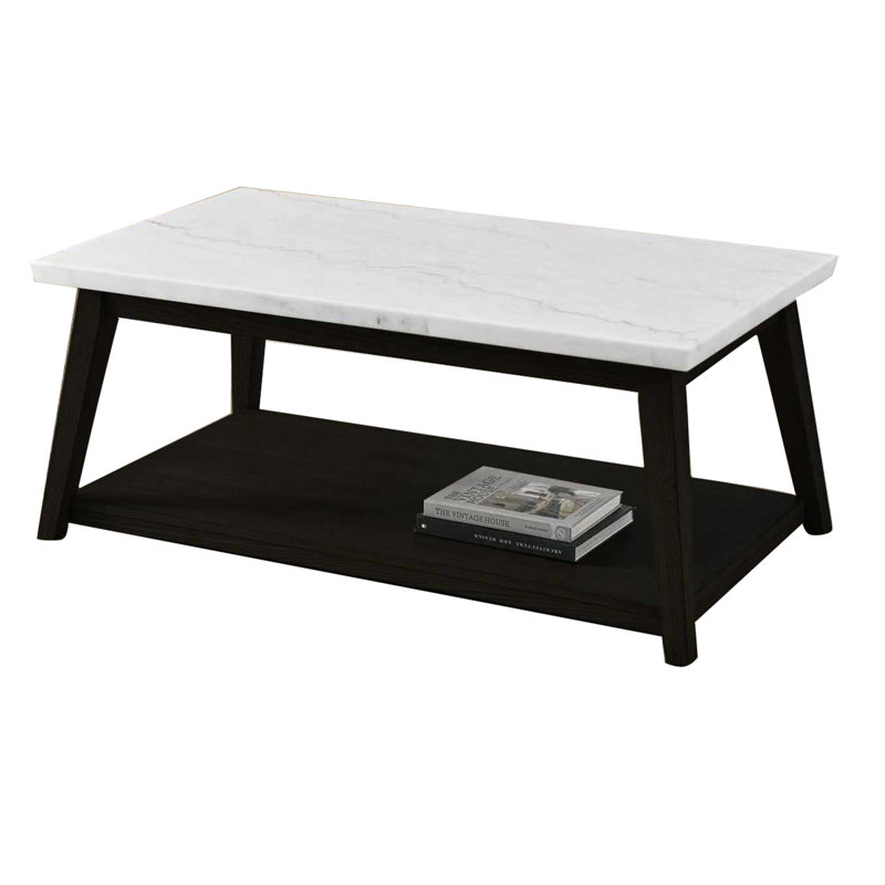 Mairenn 48" Marble Top with shelf and casters, Black