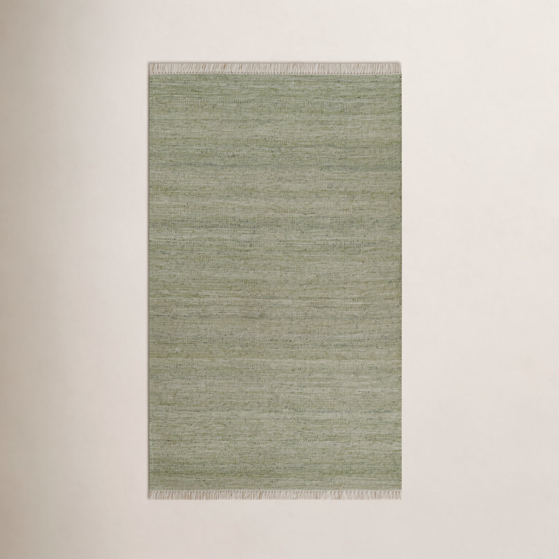 Tapis vert intérieur / extérieur tissé à la main Cassandra, Rectangle 8 pi x 10 pi