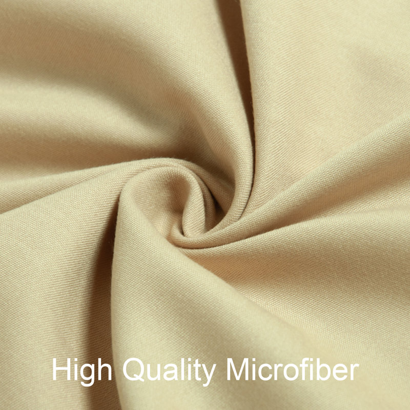 3 Piece Duvet Cover Set, 100% Brushed Microfiber Comforter Set with Ties - NTBAY, Kaki