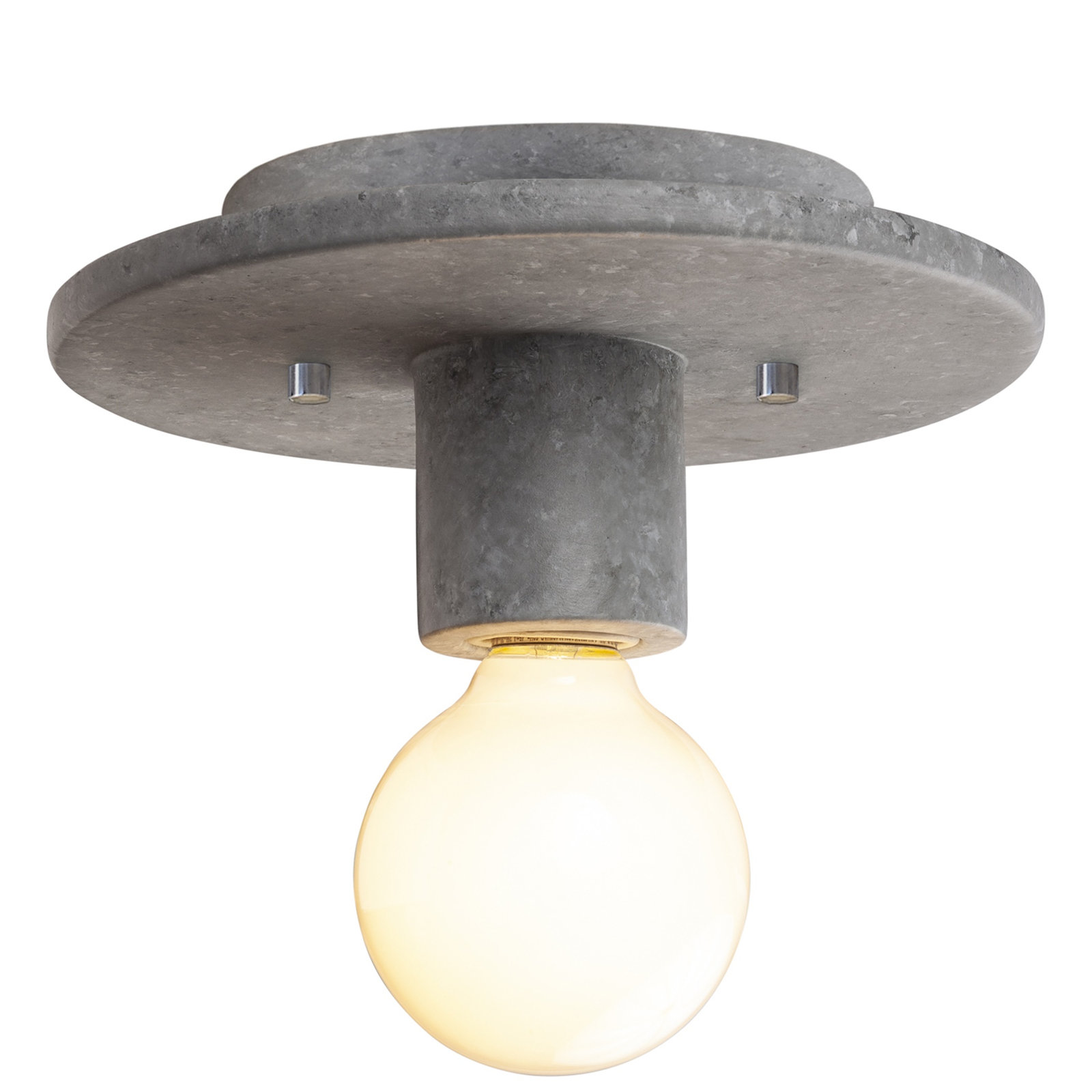 8" Single Light Flush Mount, Concrete