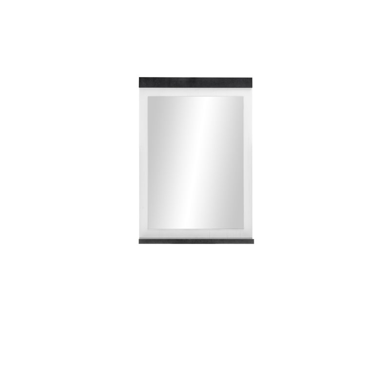 Jackeline Flat Wall Mirror with Shelves, White/Black, 95cm H x 56cm W