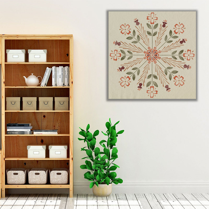 Folk Snowflakes IV - reproduction d'art sur toile, H 30 po x l 30 po