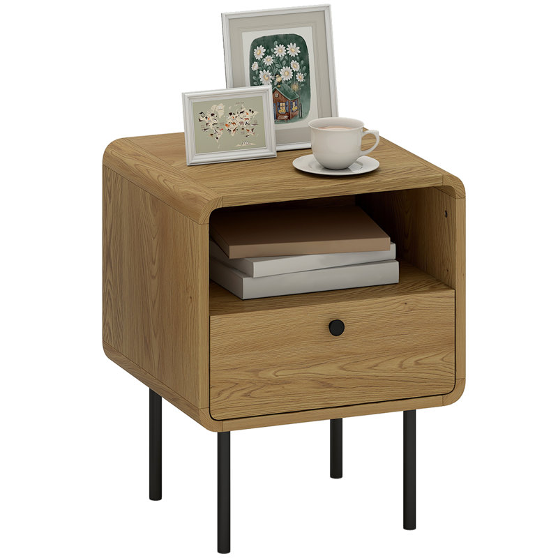 40cm W Steel Bedside Table