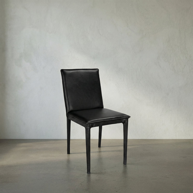 Chaise de salle à manger Newton, cuir noir ébène