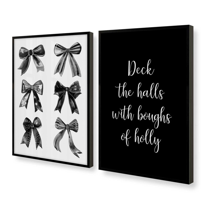 Ensemble de 2 reproductions d'art «Black Tie», H 21,5 po x l 35 po, Noir satiné