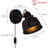 Modern Plug In Cord Rotate Reading Wall Lamp With Switch, Black