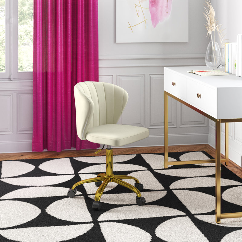 Adelynn Ergonomic Task Chair with Tufted Back, Ivory