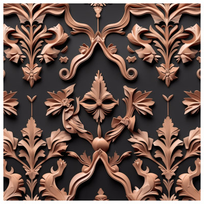 Ornate Bronze Damask Comforter
