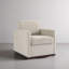 Fauteuil moderne pivotant carré rembourré sable avec base Matel-394346044
