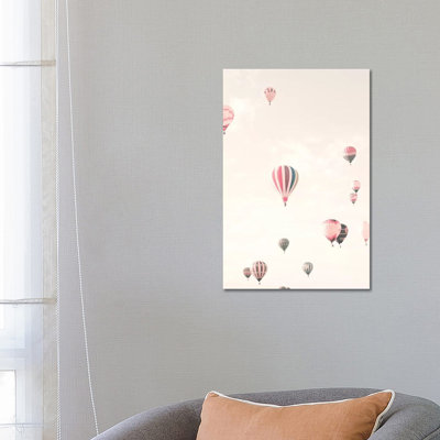 Soft Hot Air Balloons by Caroline Mint - Wrapped Canvas Painting