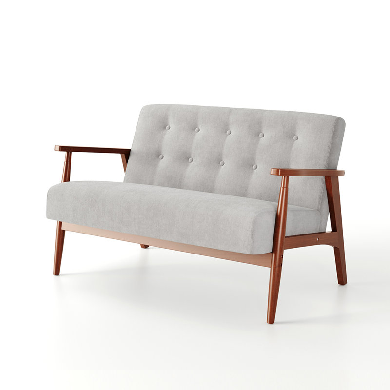 2 Seater Linen Loveseat, Burlywood
