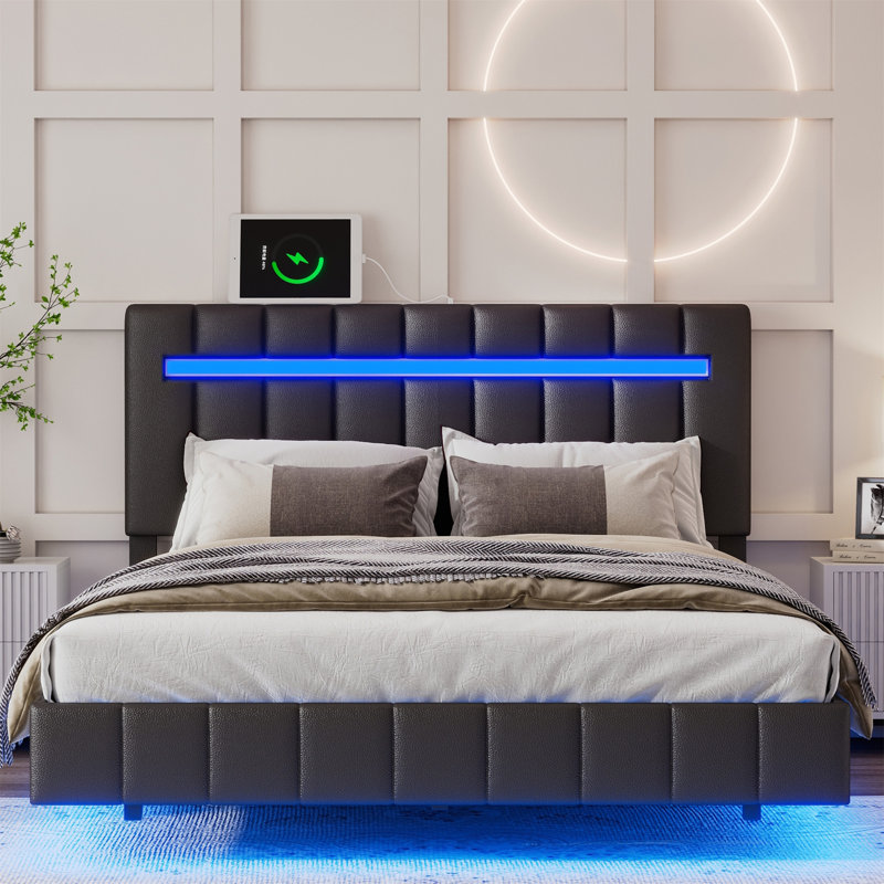 Imca Upholstered Bed, Queen, Black
