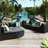 Outdoor Lounge With And Gray Cushions For Deck Striped Pillows
