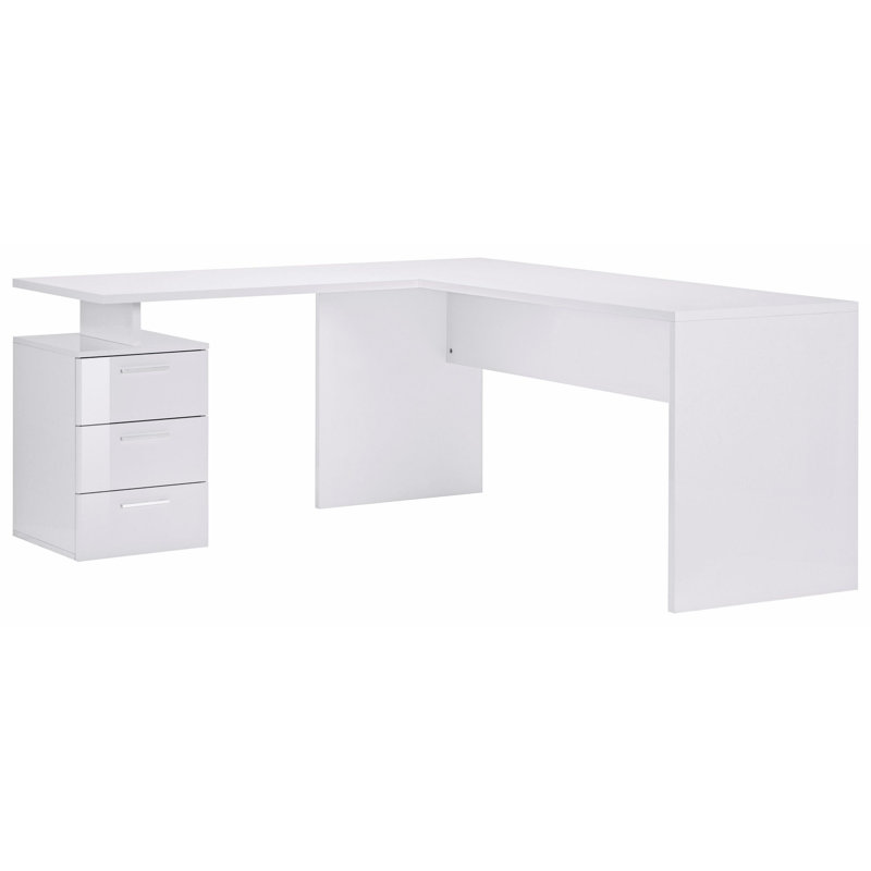 Calderone 180cm W Rectangular Executive Desk, White/White