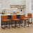 Modern Bar Stools With Back,Upholstered Counter Height Bar Stools Without Handlec Bar Chairs (Set Of 6)