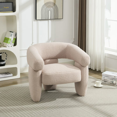Fauteuil moderne rembourré à larges accents