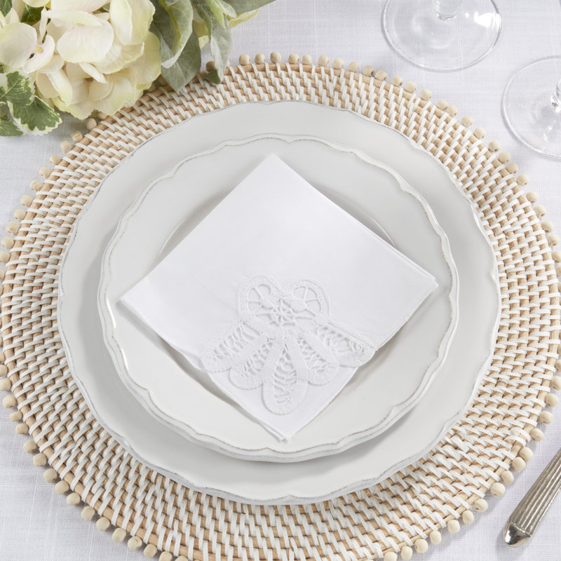 Ensemble de 12 serviettes de table décoratives en coton texturé - Détails de coin cousus pour les repas et les réceptions, 12 po x 12 po