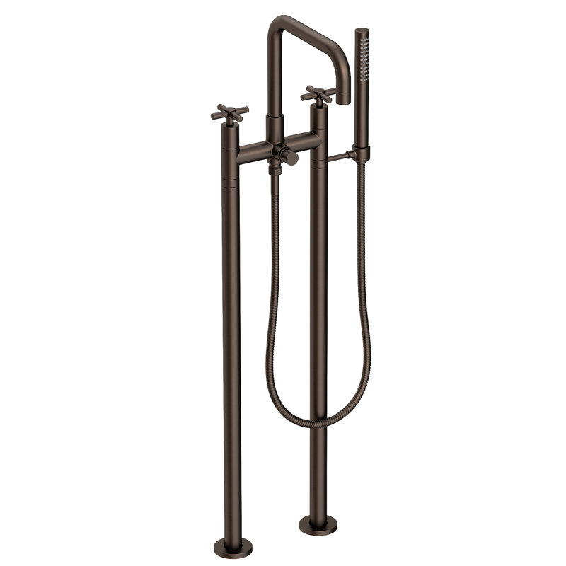 Exposed Tub & Hand Shower Set W/Risers, English Bronze