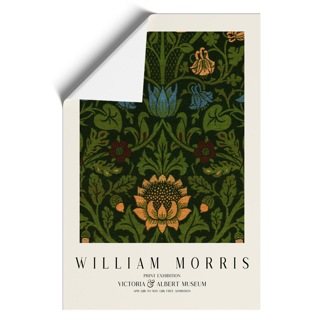 Violet and Columbine Print by William Morris - Frameless Print