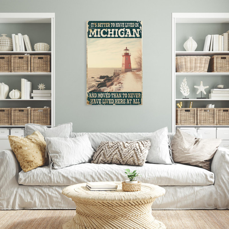 «Its Better To Have Lived In Michigan», reproduction sur toile, H 14 po x l 11 po