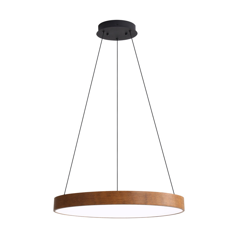 Luminaire suspendu 24 po à DEL Anello, Brun, Noyer