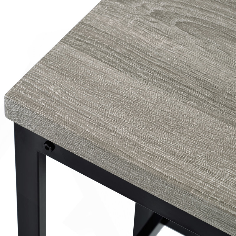 Ensemble de table de salle à manger à hauteur de comptoir avec 3 tabourets, Gris