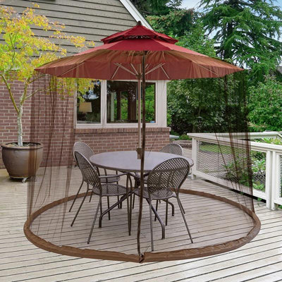 Outdoor Sunshade Umbrella Mosquito Net Curtain with Zipper