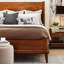 Martine Solid Wood Wingback Bed-1091942796