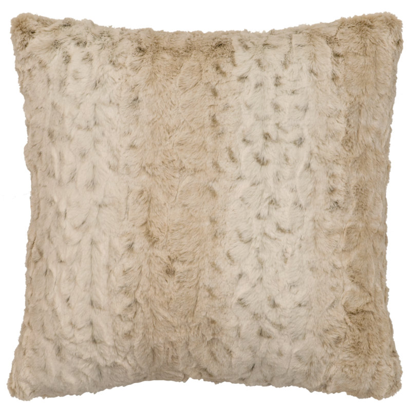 Pearl Animal Print Faux Fur Reversible Throw Pillow