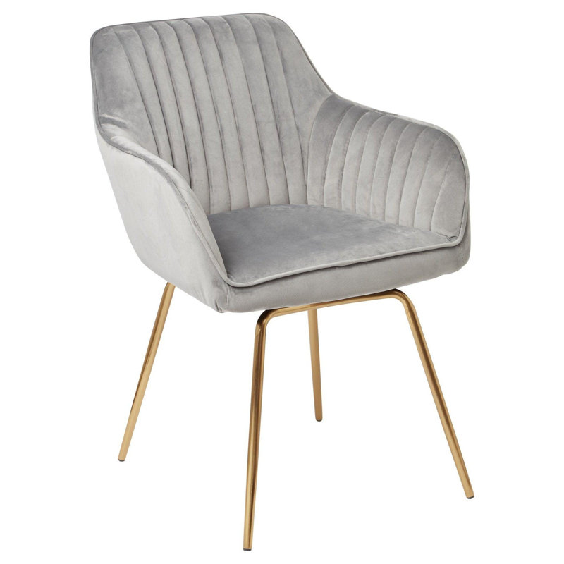Latitude Run Dotir Office Swivel Chair, Grey, Gold