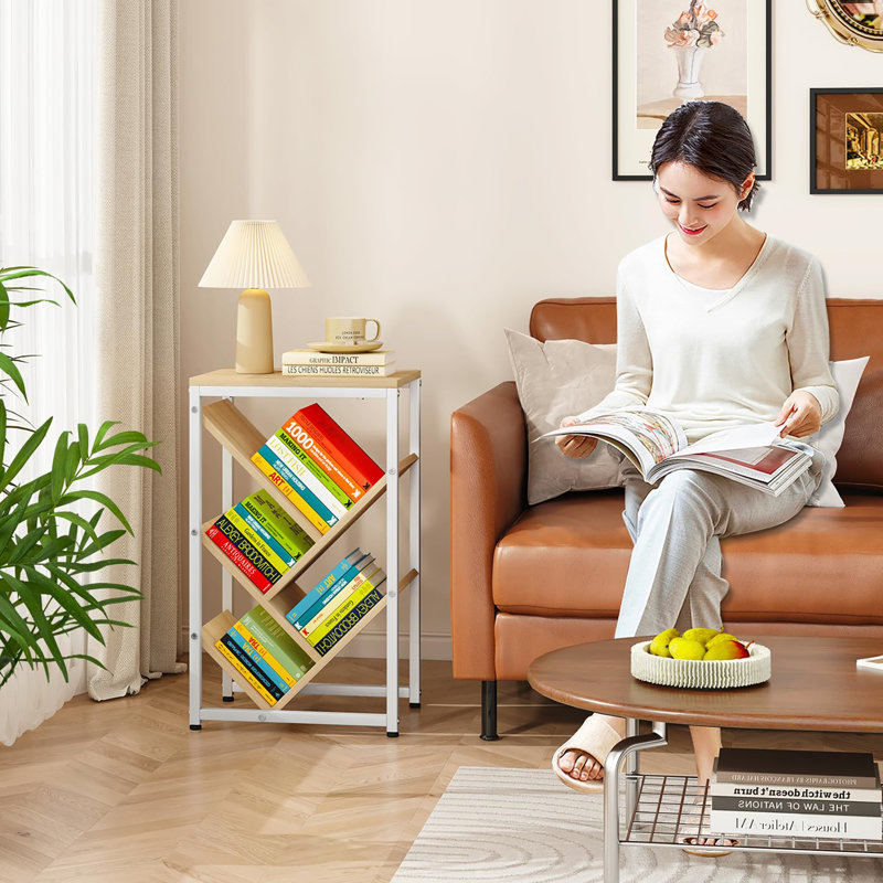 37.5cm W Metal Standard Bookcase, Natural, (5 Shelves) 64cm. H x 37.5cm. W x 23cm. D