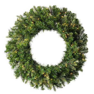 Ghadimi Faux Lighted Fir Wreath