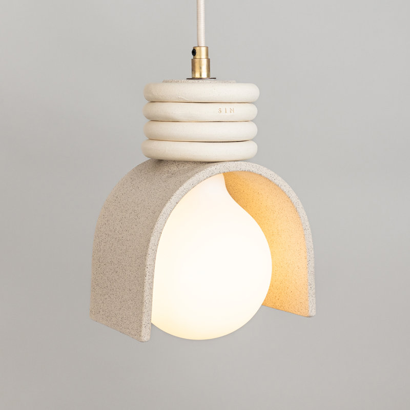 Lunar Pendant, Sand, Plug-in, No