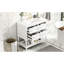 Meuble-lavabo de salle de bain 36 po - Blanc, structure en bois massif, 4 tiroirs, lavabo encastré en céramique, rangement fonctionnel avec lavabo 36 po, tablette spacieuse-1226233337